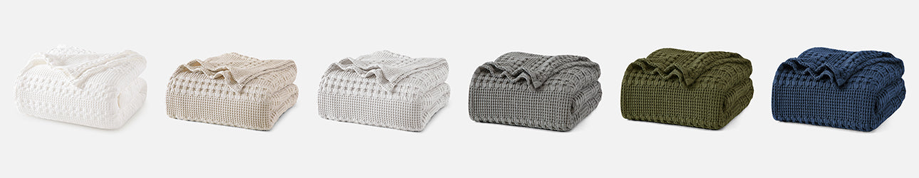 PHF 100% Cotton Waffle Weave Blanket Colors