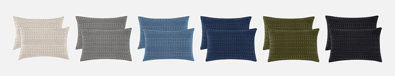 PHF 100% Cotton Waffle Pillow Shams Colors