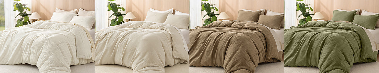 PHF Cotton Muslin Duvet Cover Set Colors