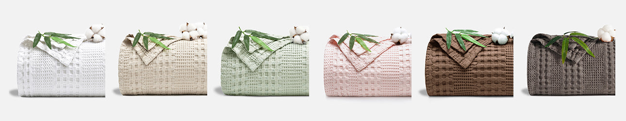 Bamboo-cotton Waffle Blanket Colors