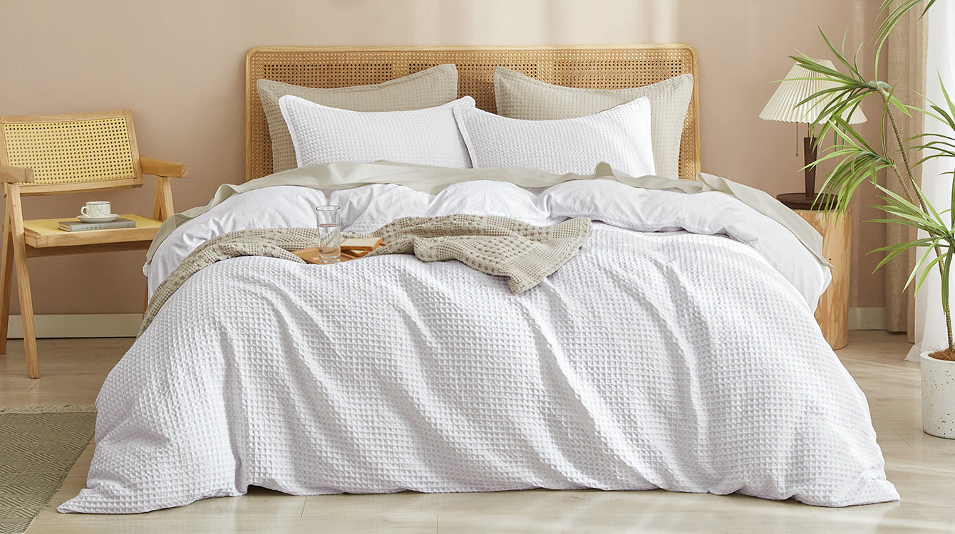 Waffle Weave Duvet Cover Set