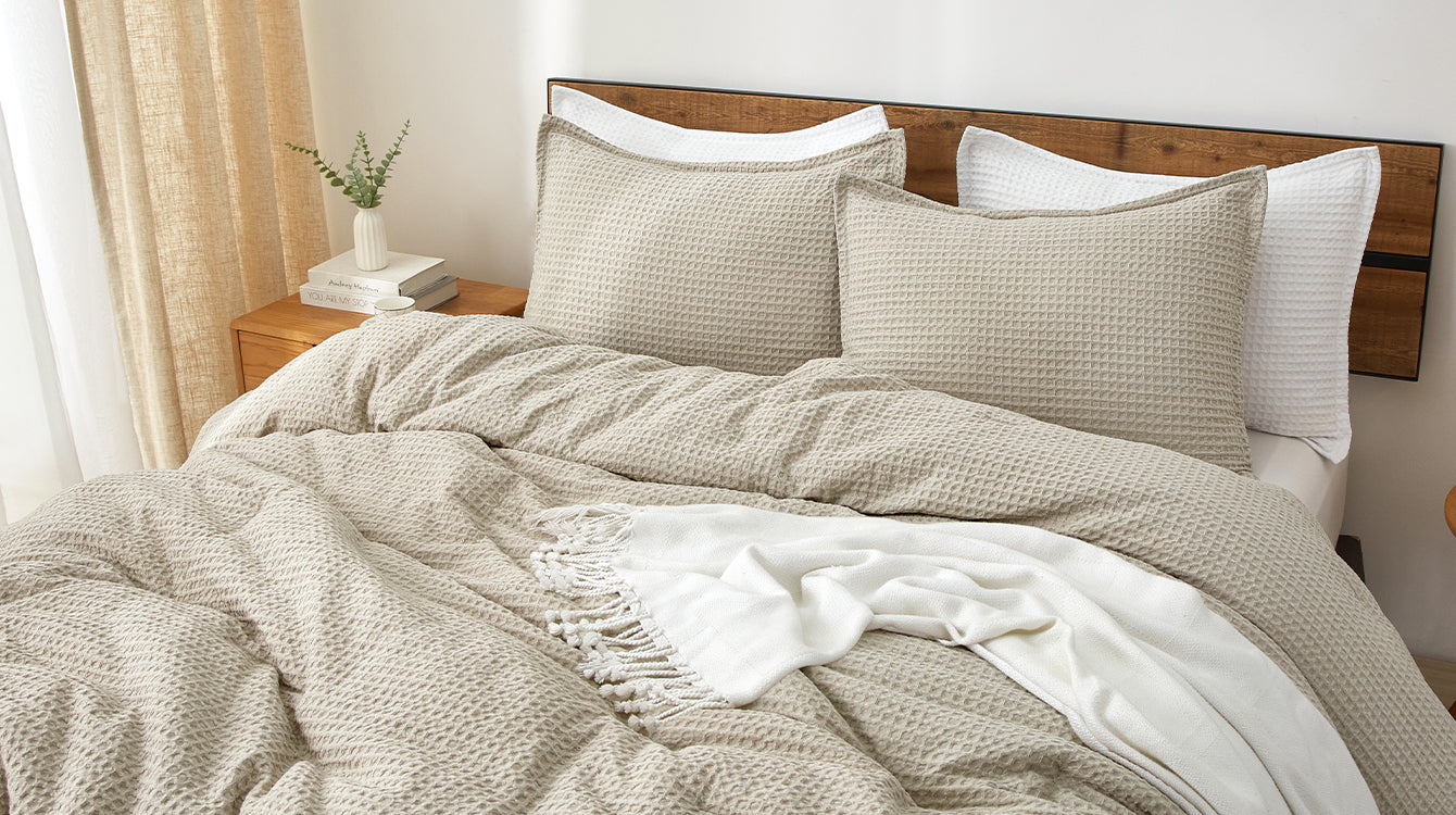 PHF Ultra Soft Waffle Weave Comforter Set 