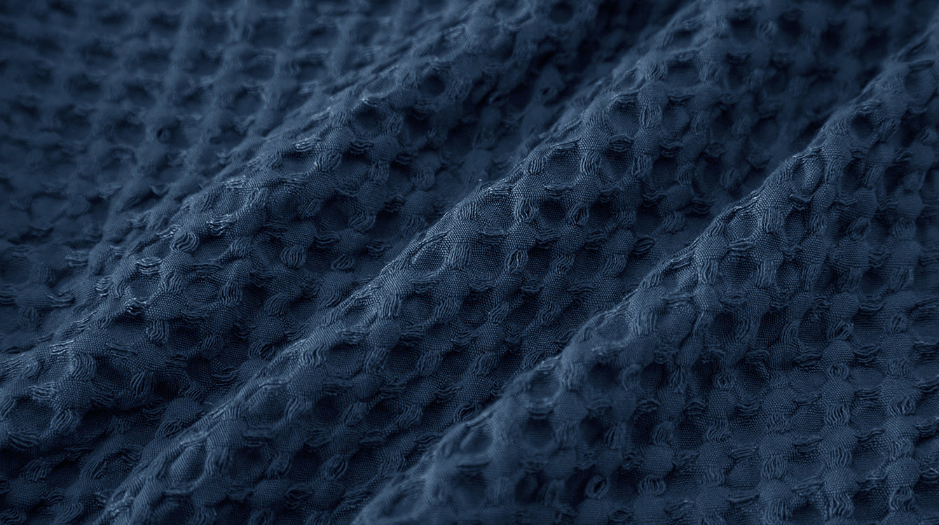 Classic yet stylish waffle-weave design details