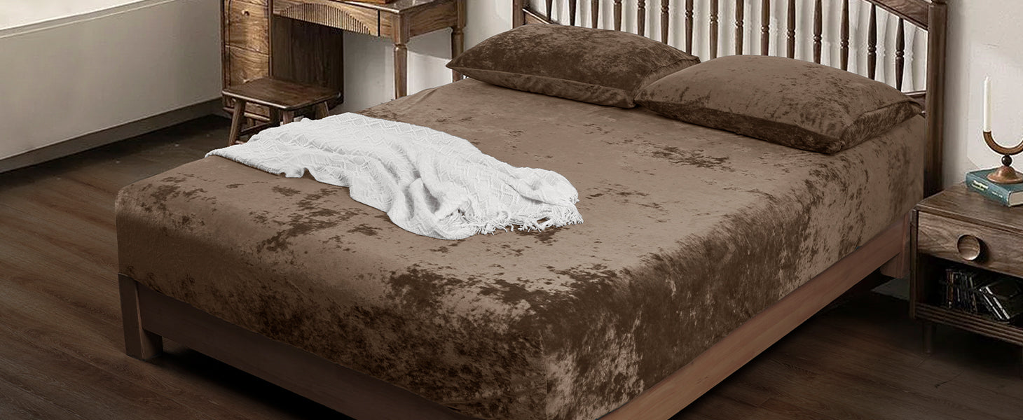 PHF Truly Velvet Fitted Sheet, No Pillowcases