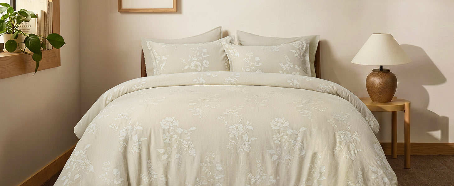 Stone-Washed Cotton Oak Comforter Set