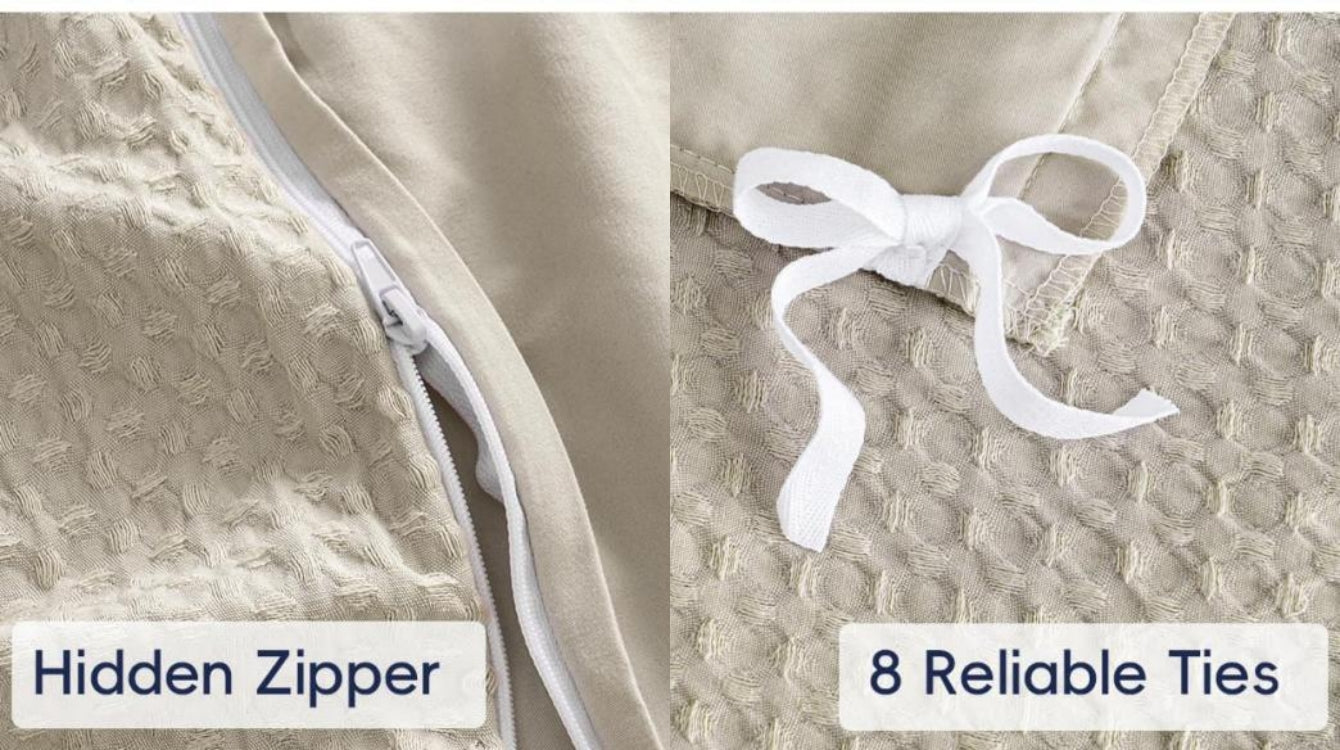 Waffle Weave Duvet Cover Set