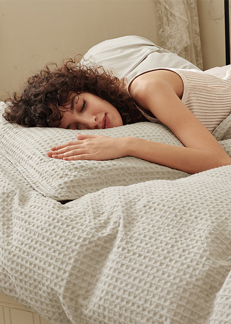 Waffle Weave Duvet Cover Set
