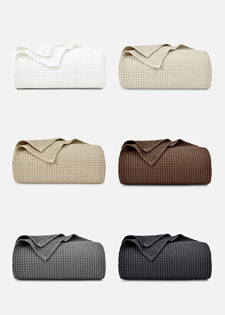 PHF Pre-Washed 100% Cotton Waffle Weave Blanket Colors