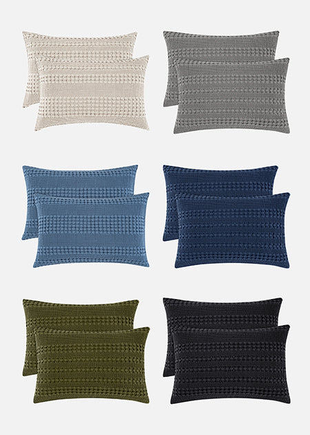 PHF 100% Cotton Waffle Pillow Shams Colors