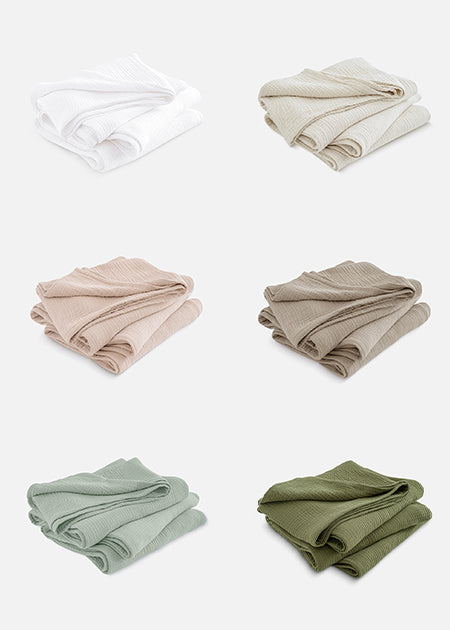 100% Cotton 4-Layer Lightweight Gauze Muslin Blanket colors
