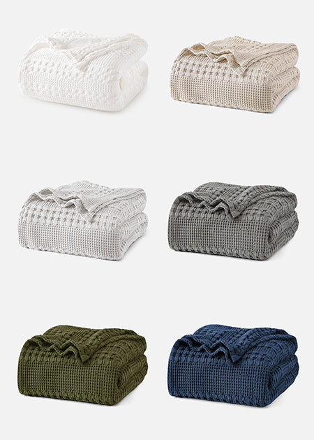 PHF 100% Cotton Waffle Weave Blanket Colors