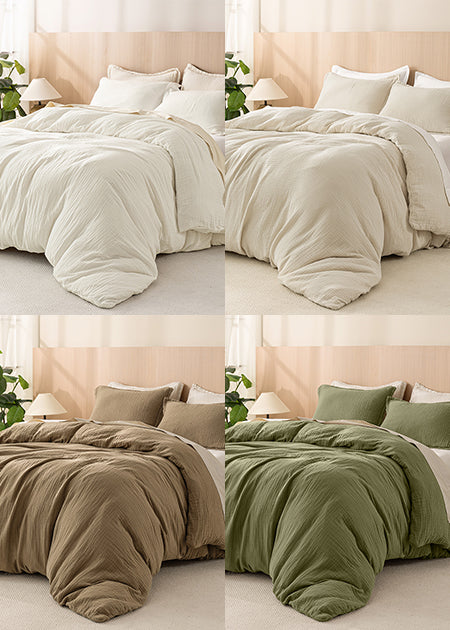 PHF Cotton Muslin Duvet Cover Set Colors