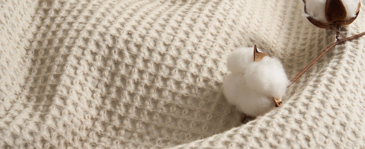 PHF Pre-Washed 100% Cotton Waffle Weave Blanket