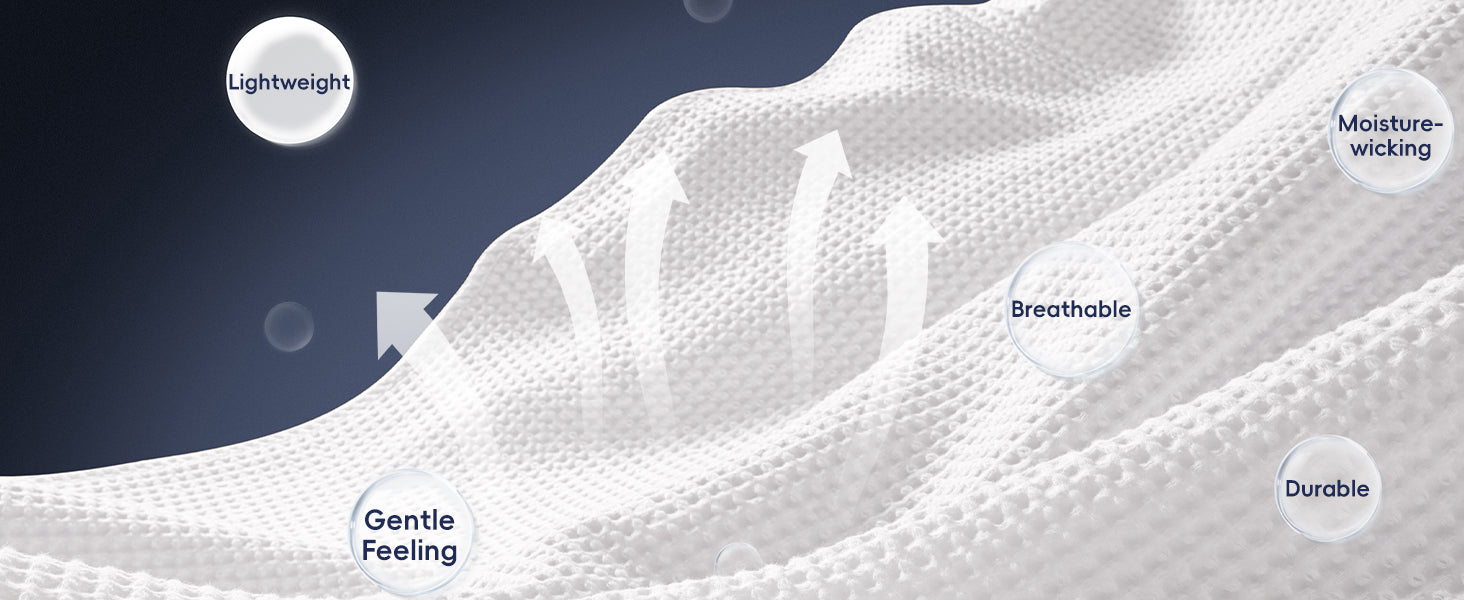 Pure Cotton Waffle Blanket—Breathable and Moisture-Wicking